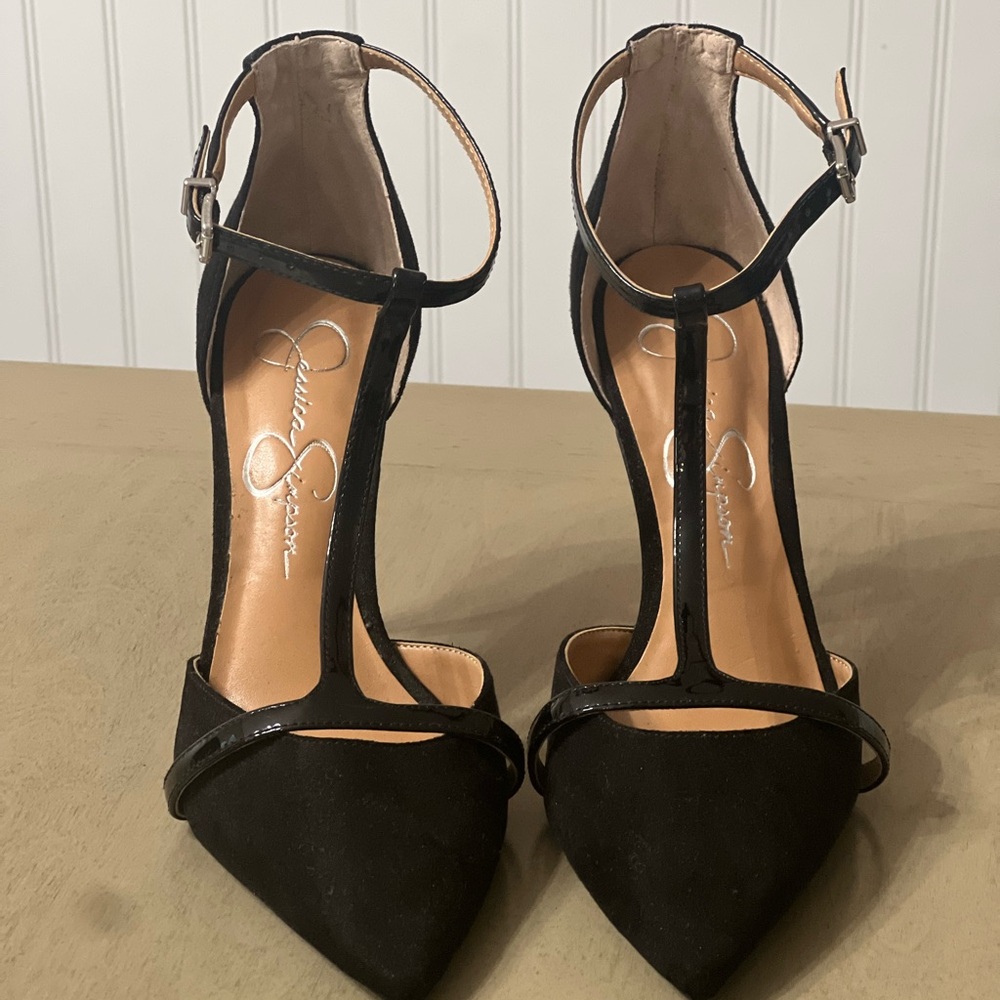 Jessica Simpson black strappy heels